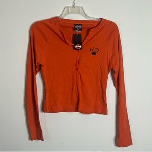 Harley Davidson Women’s XL Sturgis Rally 2004 Long Sleeve NWT Vintage Orange